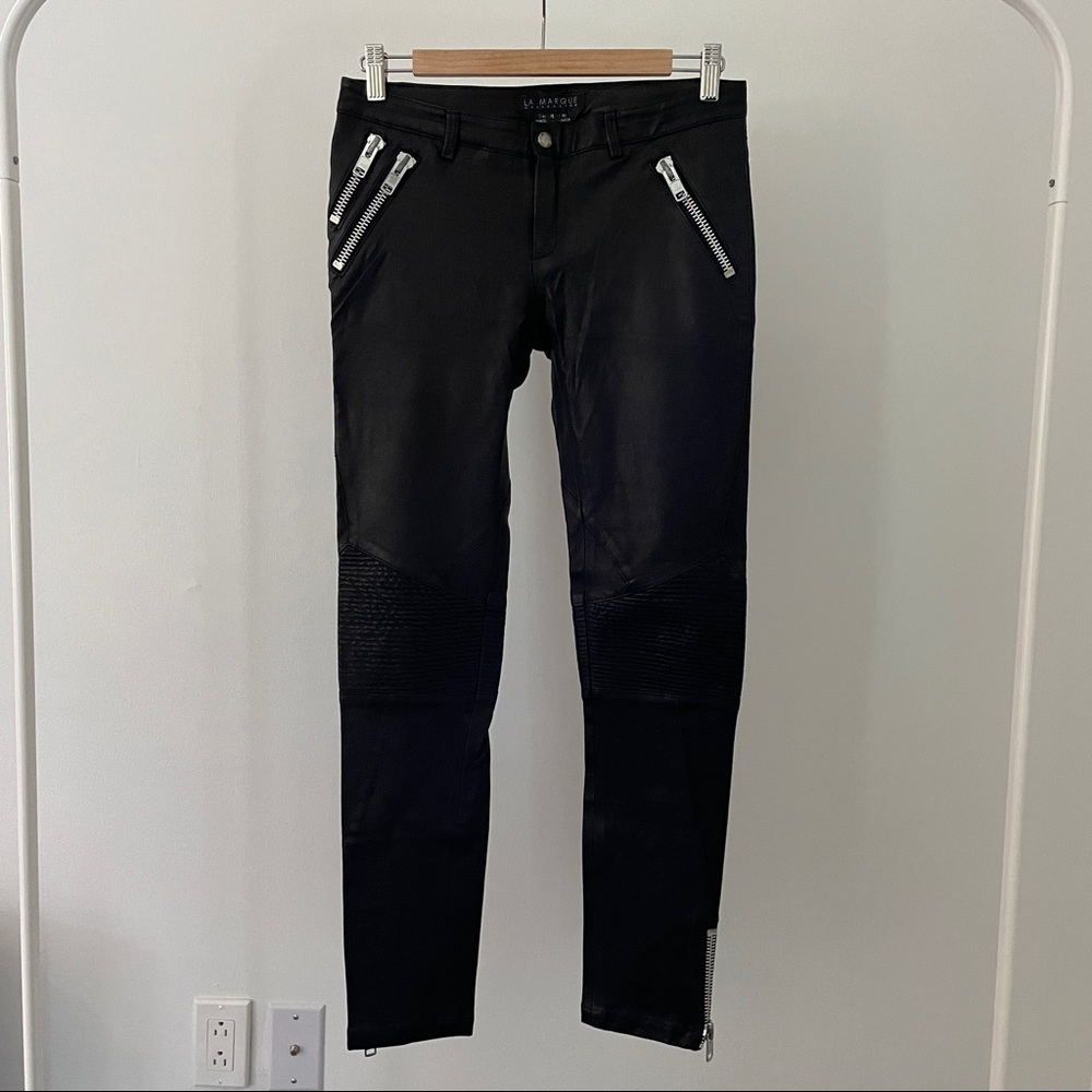 Leather Biker Jeans. Size 4. Used.